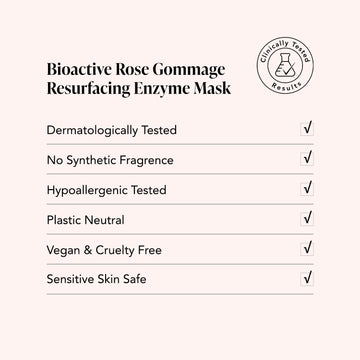 Gommage Bioactif à la Rose • Ananas + Acide Hyaluronique • Masque Enzymatique Resurfaçant
