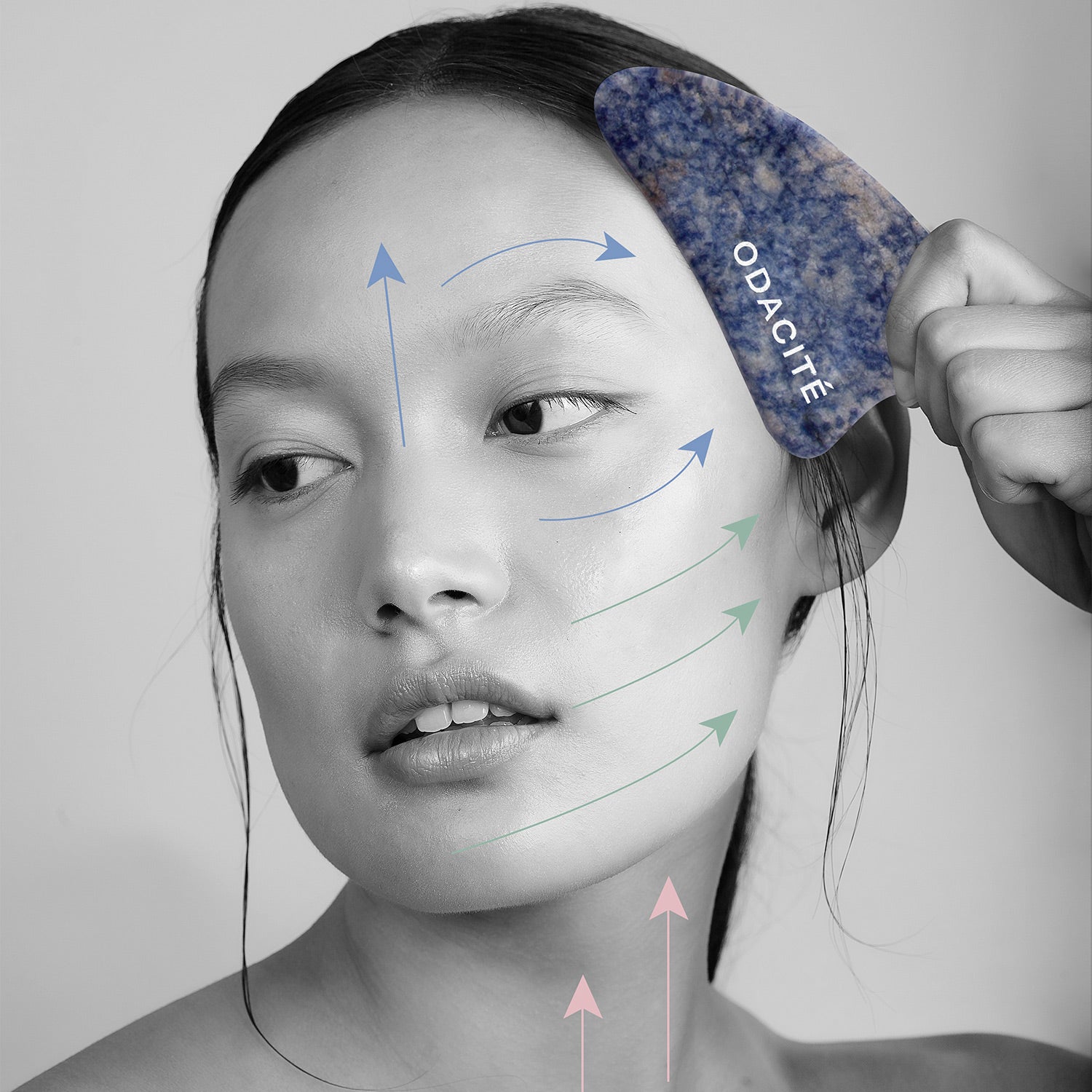 Gua Sha Contour De Cristal Sodalite Bleue